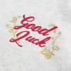 Büyük Boy Omuzdan Açık Ay Yeni Yılı Grafik Sweatshirt