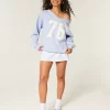 Büyük Boy Rakamlı Grafik V Yaka Sweatshirt