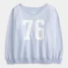 Büyük Boy Rakamlı Grafik V Yaka Sweatshirt