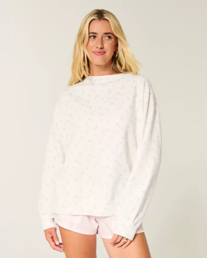 Büyük Boy Sırt Fiyonklu Sweatshirt