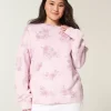 Büyük Boy Sırt Fiyonklu Sweatshirt
