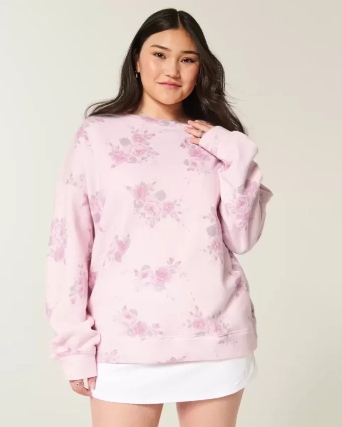Büyük Boy Sırt Fiyonklu Sweatshirt