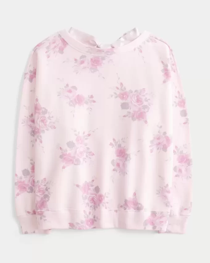 Büyük Boy Sırt Fiyonklu Sweatshirt