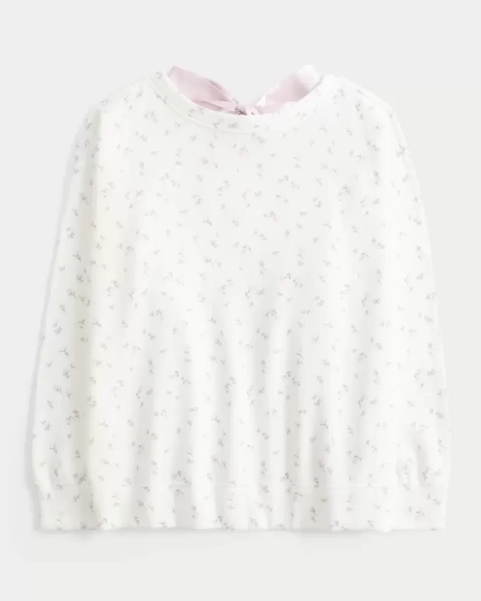 Büyük Boy Sırt Fiyonklu Sweatshirt
