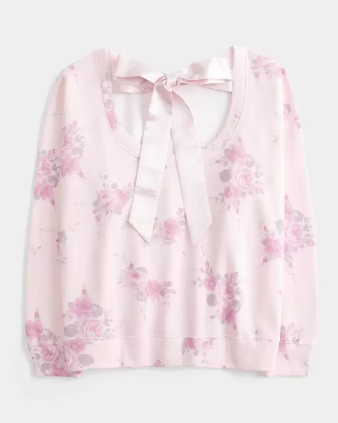 Büyük Boy Sırt Fiyonklu Sweatshirt