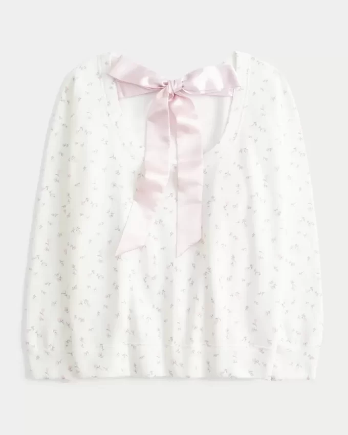 Büyük Boy Sırt Fiyonklu Sweatshirt