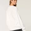 Büyük Boy Teksas Üniversitesi Grafik Çentik Yaka Sweatshirt