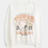 Büyük Boy Teksas Üniversitesi Grafik Çentik Yaka Sweatshirt