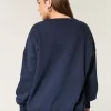 Büyük Boy UCLA Grafik Çentikli Yaka Sweatshirt