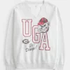 Büyük Boy UGA Dawgs Grafik Çentik Yaka Sweatshirt