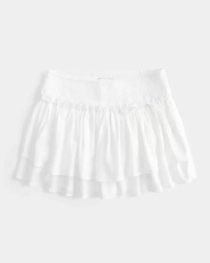 Büzgülü Katmanlı Mini Etek