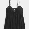 Crinkle Shine Flyaway Babydoll Üst