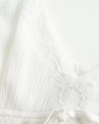 Crinkle Shine Flyaway Babydoll Üst