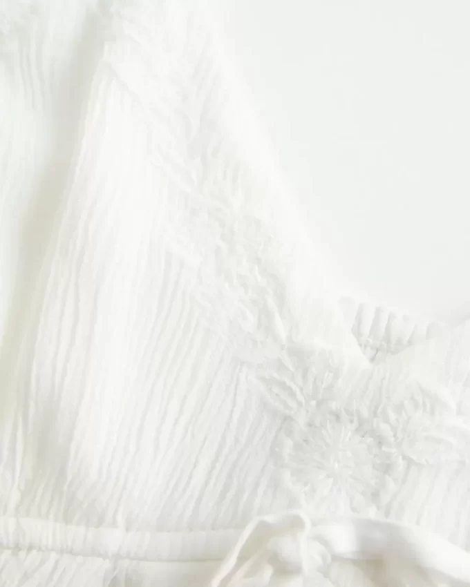 Crinkle Shine Flyaway Babydoll Üst