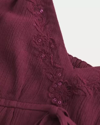 Crinkle Shine Flyaway Babydoll Üst
