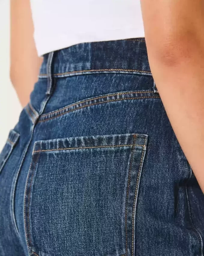 Curvy Ultra Yüksek Bel Koyu Yıkama Bol Pantolon