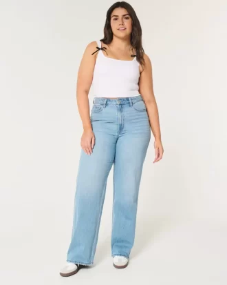 Curvy Ultra Yüksek Bel Orta Boy Bol Kesim Kot Pantolon