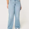 Curvy Ultra Yüksek Bel Orta Boy Bol Kesim Kot Pantolon
