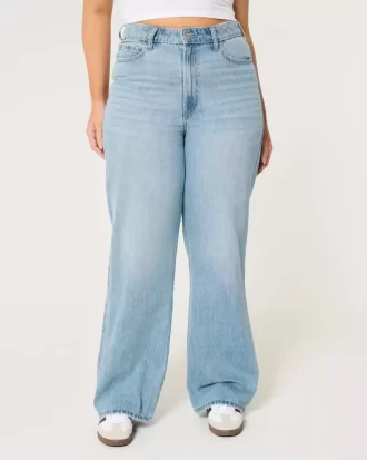 Curvy Ultra Yüksek Bel Orta Boy Bol Kesim Kot Pantolon