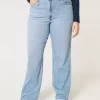 Curvy Ultra Yüksek Bel Orta Yıkama Baba Kot Pantolonu