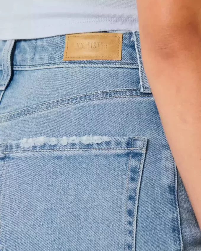 Curvy Ultra Yüksek Bel Orta Yıkama Baba Kot Pantolonu