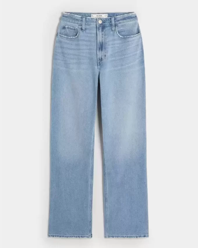 Curvy Ultra Yüksek Bel Orta Yıkama Baba Kot Pantolonu