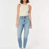 Curvy Ultra Yüksek Bel Orta Yıkama Mom Jean