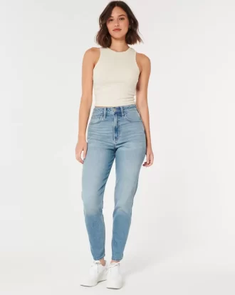 Curvy Ultra Yüksek Bel Orta Yıkama Mom Jean