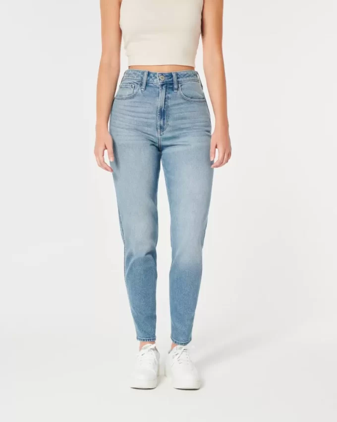 Curvy Ultra Yüksek Bel Orta Yıkama Mom Jean