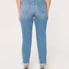 Curvy Ultra Yüksek Bel Yırtık Orta Yıkama Mom Jean