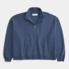 Dikdörtgen Kesim Çeyrek Fermuarlı Sweatshirt