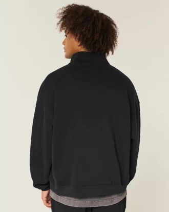 Dikdörtgen Kesim Çeyrek Fermuarlı Sweatshirt