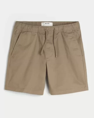 Diz Üstü Twill Giy-Çıkar Şort