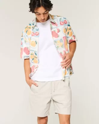 Diz Üstü Twill Giy-Çıkar Şort