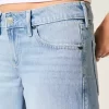 Düşük Bel Açık Yıkama Çivili Fiyonklu Bol Pantolon
