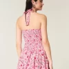 Düşük Bel Askılı Mini Elbise
