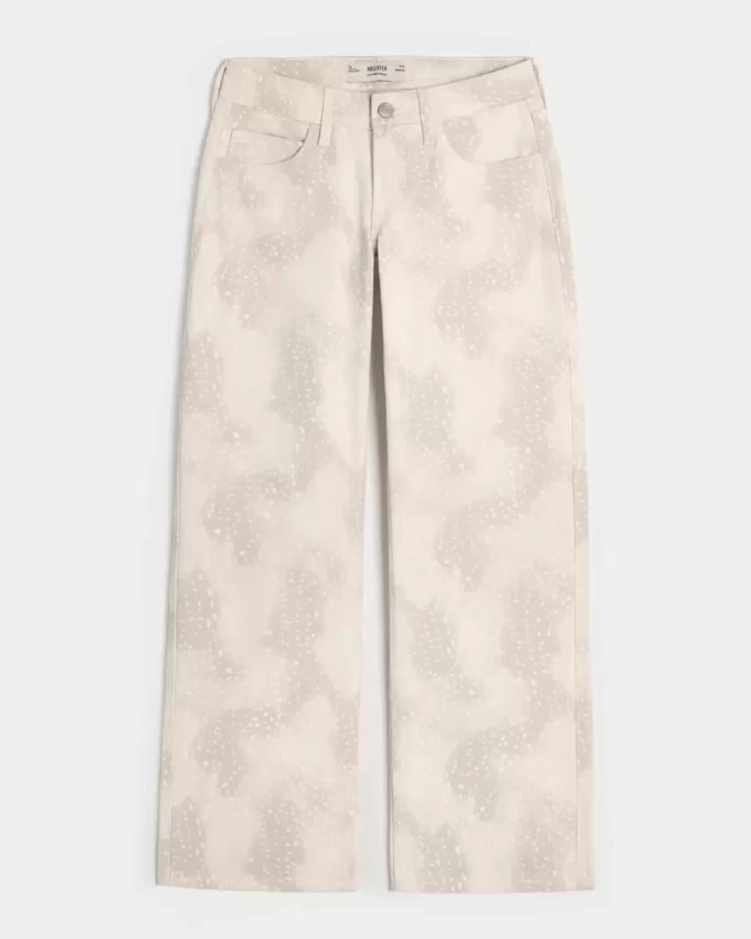 Düşük Bel Baskılı Bol Pantolon Düşük Bel Baskılı Bol Pantolon