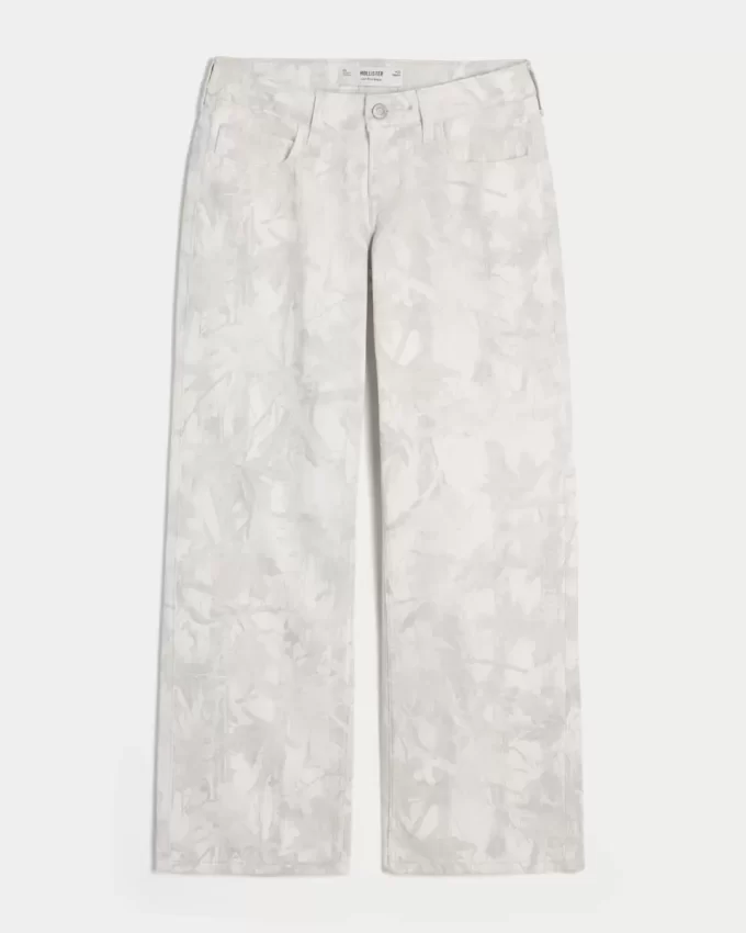 Düşük Bel Kamuflaj Bol Pantolon