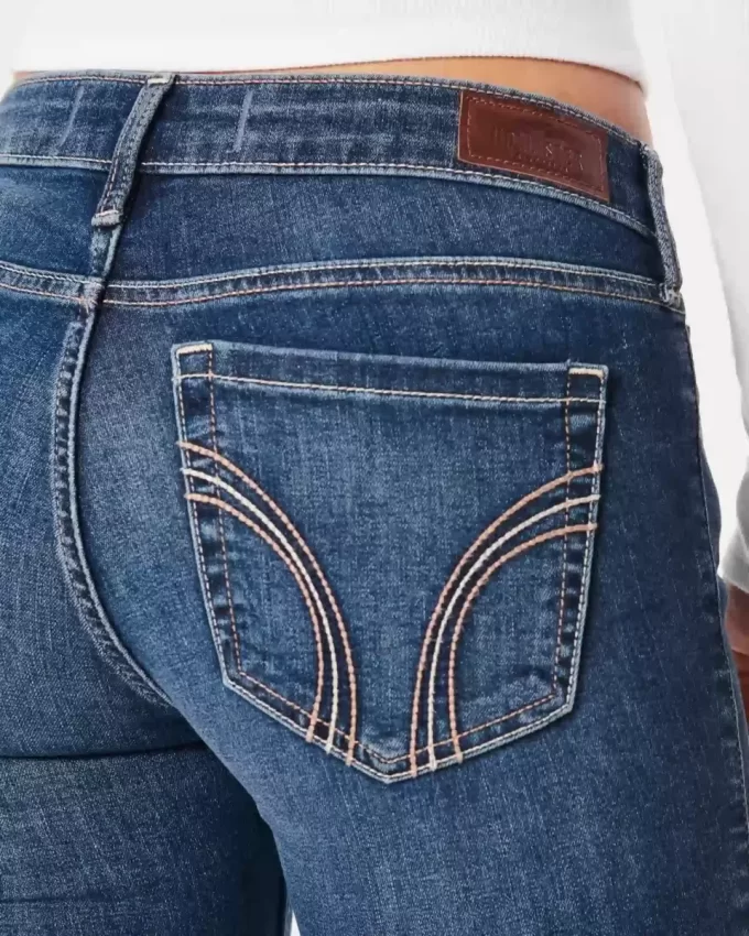 Düşük Bel Koyu Yıkama Süper Dar Kot Pantolon