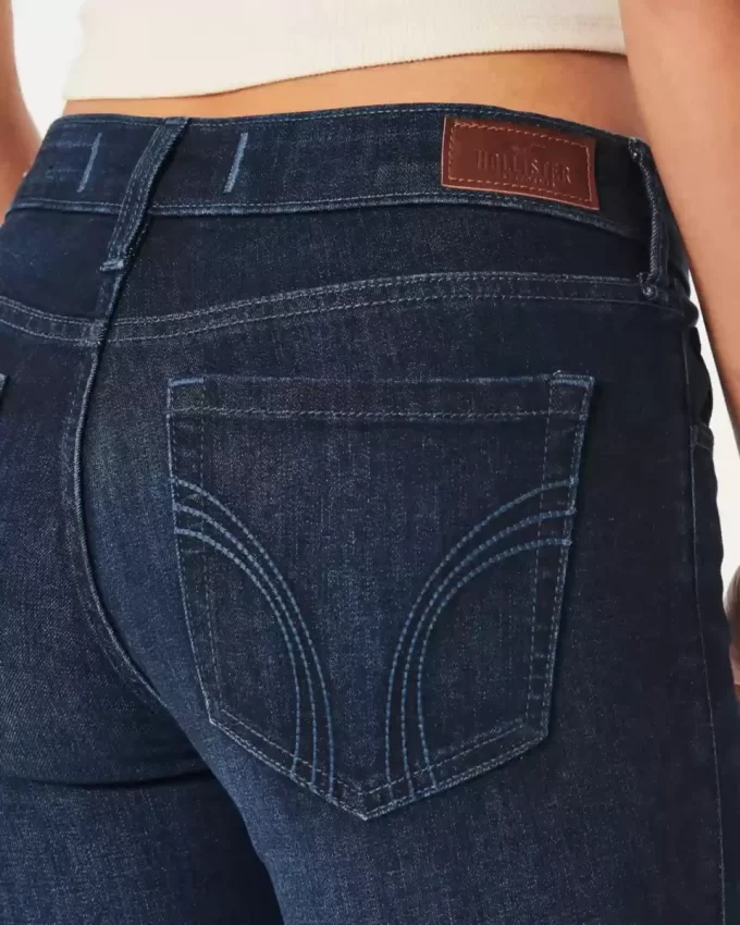 Düşük Bel Koyu Yıkama Süper Dar Kot Pantolon