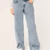Düşük Bel Orta Boy Bol Paça Kot Pantolon