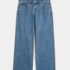 Düşük Bel Orta Boy Bol Paça Kot Pantolon