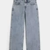 Düşük Bel Orta Boy Bol Paça Kot Pantolon