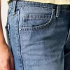 Düşük Bel Orta Yıkama Çivili Kalpli Bol Pantolon