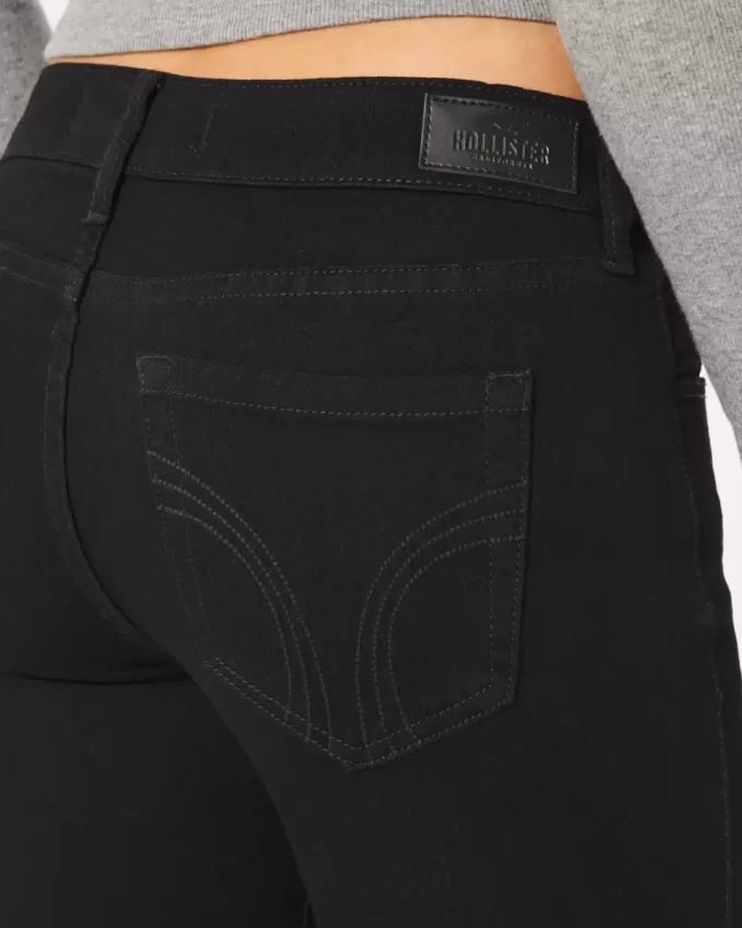 Düşük Bel Siyah Süper Dar Kot Pantolon Düşük Bel Siyah Süper Dar Kot Pantolon