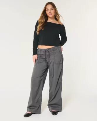 Düşük Bel Süper Bol Pantolon