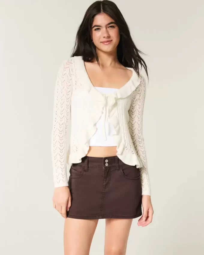 Düşük Bel Twill Mini Etek Düşük Bel Twill Mini Etek