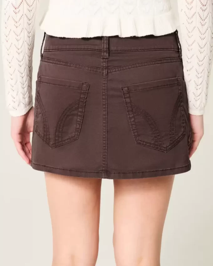 Düşük Bel Twill Mini Etek Düşük Bel Twill Mini Etek