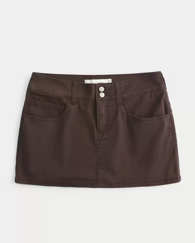 Düşük Bel Twill Mini Etek Düşük Bel Twill Mini Etek