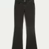 Düşük Bel Yıkanmış Siyah Bootcut Pantolon